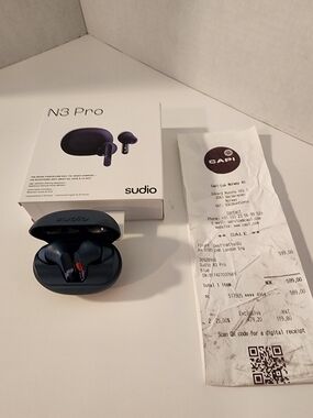 Sudio N3 Pro Earbuds - Noise Canceling Bluetooth With Box And Receipt